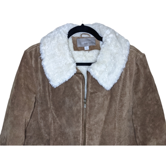 Croft & Barrow Tan Sherpa-Lined Faux Suede Jacket 🤎 - Picture 6 of 8